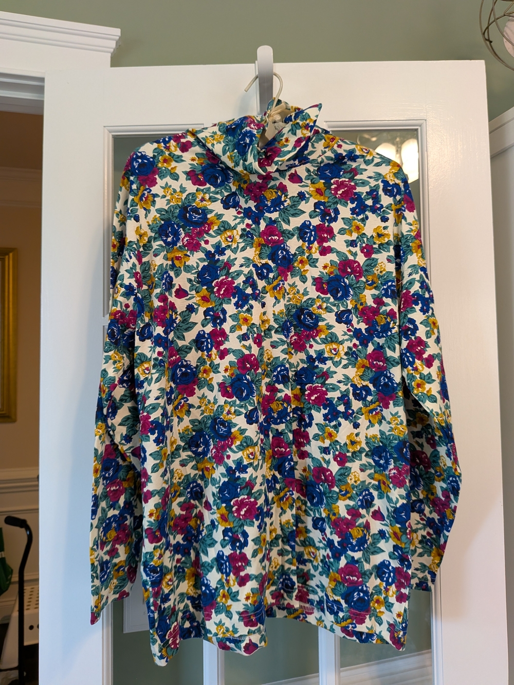 Vintage Hunt Club Made In USA Floral Turtle-Neck - 100% Cotton NWOT Size XL - Picture 1 of 5